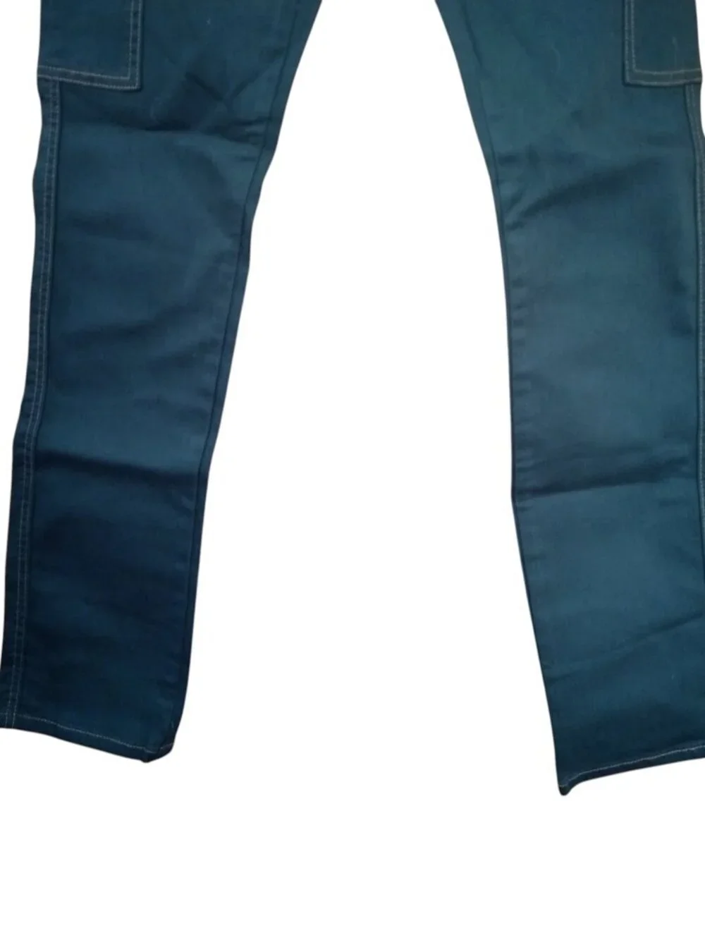 NY & C High-Rise Straight Size 2 Green Cargo Jeans Stretch Pockets Utility